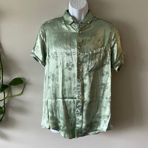 ASOS Men Regular fit Shirt in mint floral Jaquard